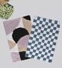 Multicolor Cotton 16X24 Inches Anti-Skid Bath Mat Set Of 2