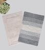 Cream Cotton 16X24 Inches Anti-Skid Bath Mat Set Of 2