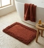Yellow And Red Cotton 16X24 Inches Anti-Skid Bath Mat Set Of 2
