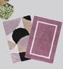 Multicolor Cotton 16X24 Inches Anti-Skid Bath Mat Set Of 2