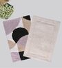 Multicolor Cotton 16X24 Inches Anti-Skid Bath Mat Set Of 2