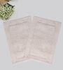 Beige Cotton 16X24 Inches Anti-Skid Bath Mat Set Of 2