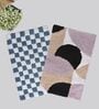 Multicolor Cotton 16X24 Inches Anti-Skid Bath Mat Set Of 2