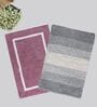Multicolor Cotton 16X24 Inches Anti-Skid Bath Mat Set Of 2