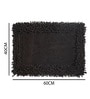 Yellow And Charcoal Cotton 16X24 Inches Anti-Skid Bath Mat Set Of 2