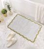 White Cotton 16X24 Inches Anti-Skid Bath Mat Set Of 2