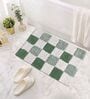 Green Cotton 16X24 Inches Anti-Skid Bath Mat Set Of 2