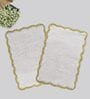 White Cotton 16X24 Inches Anti-Skid Bath Mat Set Of 2