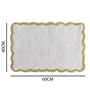 Blue And Cream Cotton 16X24 Inches Anti-Skid Bath Mat Set Of 2