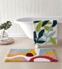Multicolor Cotton 16X24 Inches Anti-Skid Bath Mat Set Of 2