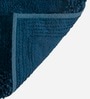 Blue And Grey Cotton 16X24 Inches Anti-Skid Bath Mat Set Of 2
