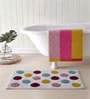 Multicolor Cotton 16X24 Inches Anti-Skid Bath Mat Set Of 2