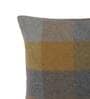 Yellow Checkered Wool 16 x 16 Inches Cushion Cover