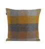 Yellow Checkered Wool 16 x 16 Inches Cushion Cover