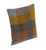 Yellow Checkered Wool 16 x 16 Inches Cushion Cover