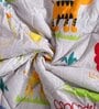 White Animal Theme Cotton 210 Reversible Single Bed Comforter