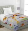 White Animal Theme Cotton 210 Reversible Single Bed Comforter