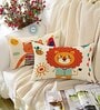 Multicolor Cotton Animal 18x12 inches Cushion Covers (Pack of 2)