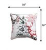 Multicolor Floral & Deer Cotton Blend 16 x 16 Inches Cushion Cover