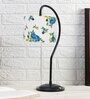 Multicolor Cotton Curvy Table Lamp with Iron Base