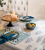 Block (82x82) White & Blue Cotton Table Cloth