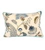 Blue and White Cotton Floral 18x12 inches Cushion Cover (1Pc)