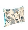 Blue and White Cotton Floral 18x12 inches Cushion Cover (1Pc)