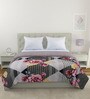 Grey Cotton Floral 200 GSM Double Bed Comforter