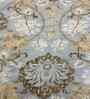 Blue and Brown Cotton Floral 300 GSM Double Bed Reversible Comforter