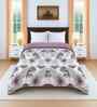 Purple Cotton Floral 300 GSM Double Bed Reversible Comforter