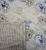 Beige Cotton Floral 300 GSM Double Bed Reversible Comforter
