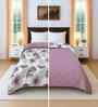 Purple Cotton Floral 300 GSM Double Bed Reversible Comforter