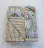 Blue and Brown Cotton Floral 300 GSM Double Bed Reversible Comforter
