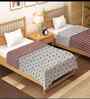 Pink and Grey Cotton Floral 300 GSM Single Bed Reversible Comforter