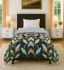 Green Cotton Floral 300 GSM Single Bed Reversible Comforter