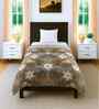 Brown Cotton Floral 300 GSM Single Bed Reversible Comforter