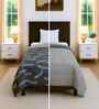 Grey Cotton 300 GSM Single Bed Reversible Comforter