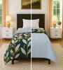 Green Cotton Floral 300 GSM Single Bed Reversible Comforter