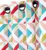 Multicolor Cotton Geometric 9 Ft Semisheer Eyelet 2 Door Curtains