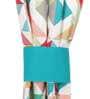 Multicolor Cotton Geometric 9 Ft Semisheer Eyelet 2 Door Curtains