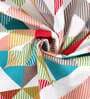 Multicolor Cotton Geometric 9 Ft Semisheer Eyelet 2 Door Curtains