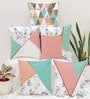 Multicolor Cotton Geometric 16x16 inches Cushion Covers (Pack of 5)