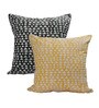 Yellow & Black Geometric Cotton 18 x 18 Inches Cushion Covers (Set of 2)