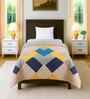 Multicolor Cotton Geometric 300 GSM Single Bed Reversible Comforter