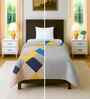 Multicolor Cotton Geometric 300 GSM Single Bed Reversible Comforter