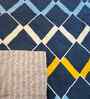 Blue Cotton Geometric 300 GSM Single Bed Reversible Comforter