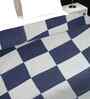 Blue Cotton Geometric 380 GSM Double Bed Reversible Dohar