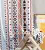 Multicolor Cotton Geometric 5ft Semisheer Eyelet Window Curtain (1 Pc)