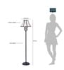 Multicolor Cotton Shade Floor Lamp with Black Base