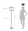 Multicolour Cotton Shade Club Floor Lamp With Steel Base